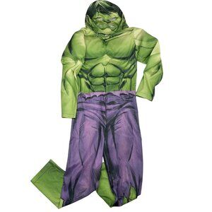 H&M Hulk Smash Kids Size 4-6 Deluxe Costume Green Purple Padded One Piece w Mask